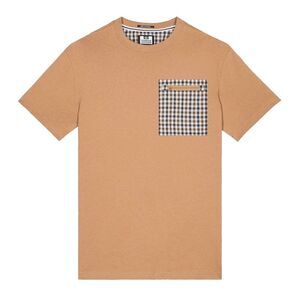 Weekend Offender Mens Gorman House Checked Pocket T-Shirt / Cognac